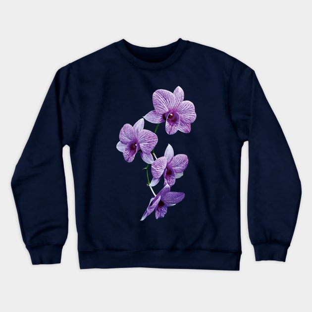 Cascade of Purple Orchids Crewneck Sweatshirt by SusanSavad